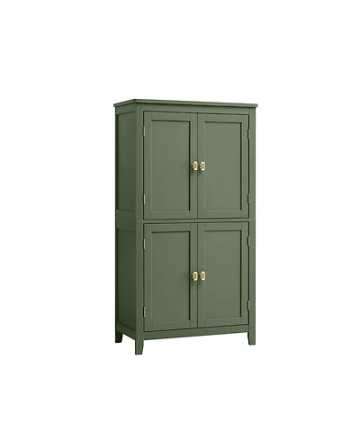 Bathroom Floor Cabinet with Adjustable Shelves for Towels and Toiletries