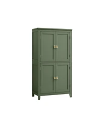 Bathroom Floor Cabinet with Adjustable Shelves for Towels and Toiletries