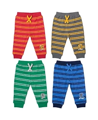 Harry Potter Baby Boys Baby Hufflepuff Slytherin Ravenclaw Baby 4 Pack Jogger Pants Newborn to