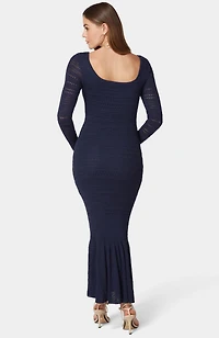 Bebe Women's Longsleeve Crochet Maxi Dress