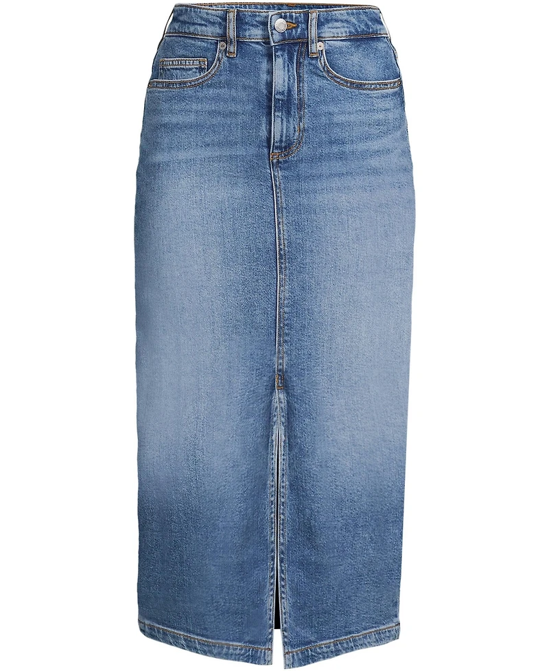 Lands' End Plus Soft Denim Midi Column Skirt