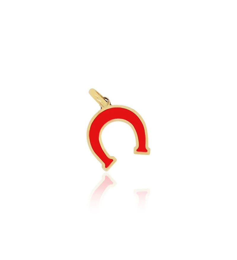 The Lovery Coral Horseshoe Charm 14K Gold millimeters