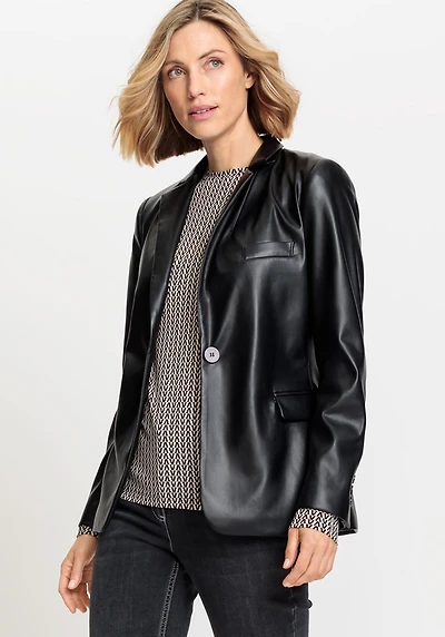 Olsen Women's Faux Leather Blazer