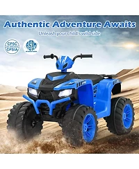 24V Kids Ride-On Electric Atv 4-Wheeler Quad Car with Wireless Connection