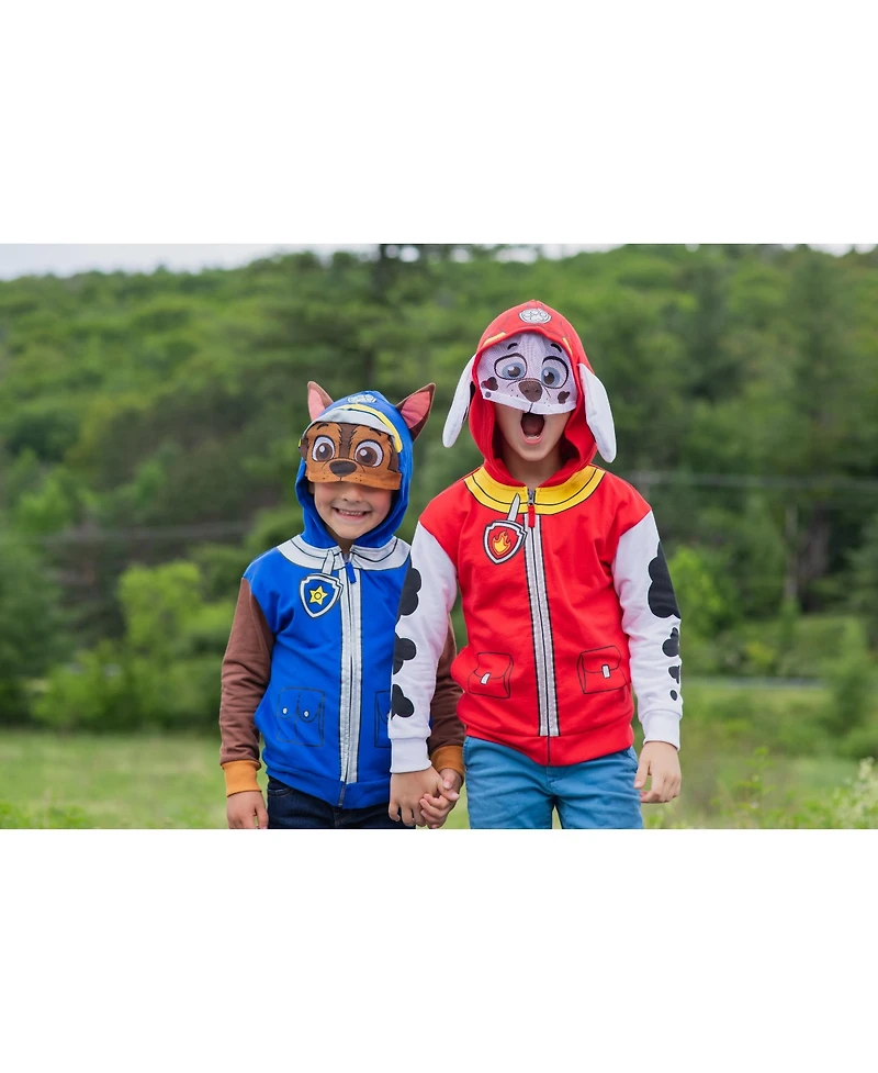 Paw Patrol Boys Rubble Chase Skye Fleece Zip Up Pullover Hoodie to