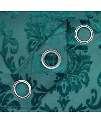 Chanasya Premium Devore Sheer Grommet Curtains - Classy, Light Filtering Drapes for Living Room or Bedroom - 52" x 108" - Blue, 2 Panels