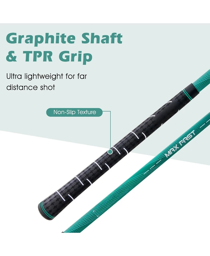 11 Pieces Complete Golf Club Package Set-Green