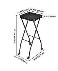 Yescom 2 Packs Salon Folding Rolling Tray Beauty Station Trolley Storage Cart Barber