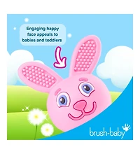 Brush-Baby Bobbie Bunny Baby Teether Toy Rose Pink | Twist & Bounce Teething Toy