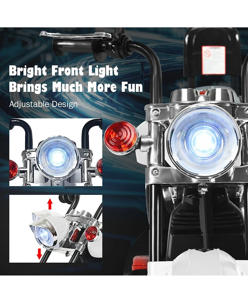 Gymax 6V Kids Ride On Chopper Motorcycle 3 Wheel Trike with Headlight