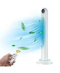 Vebreda 42 Inch 80 Degree Tower Fan with Smart Display Panel and Remote Control-White