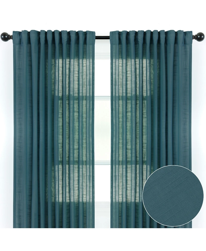 Chanasya Premium 2-Panel Soft Textured Semi Sheer Curtains for Window Living Room Bedroom Kitchen Office