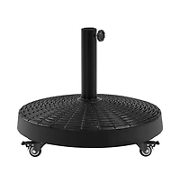 Yaheetech Wheeled 53 lb Self-weight Patio Umbrella Base Black
