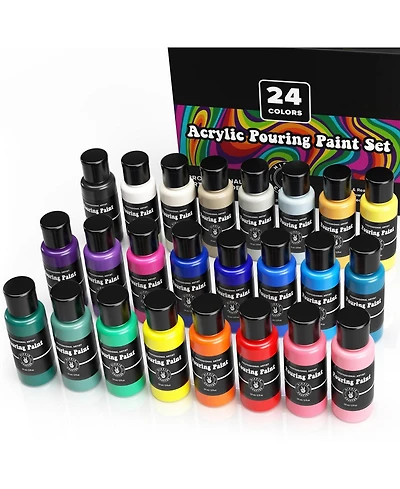 Hippie Crafter Acrylic Pouring Paint 24 Color Set