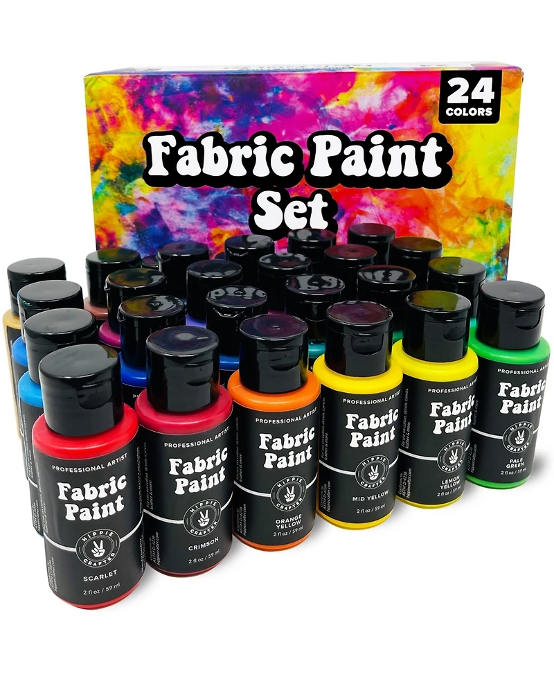 Hippie Crafter Fabric Paint Set 24 Colors