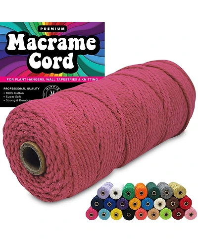 Hippie Crafter 100% Cotton Macrame 3mm Cord Pink