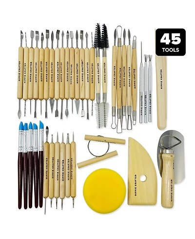 Hippie Crafter Clay Tools Set 45 Pieces