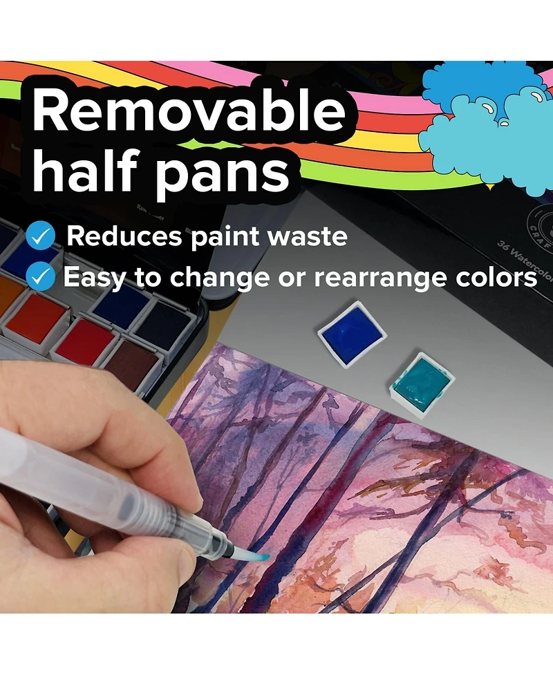 Hippie Crafter Premium Watercolor Paint Set 36 Colors