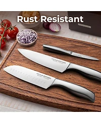 20-Piece Stainless Steel Kitchen Knife Set with Built-in Sharpener