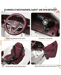 Gymax 12V Licensed Lexus LC500 Kids Ride On Car w/ MP3 Remote Control White