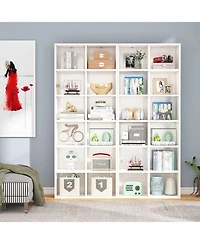 Tribesigns 71.65 Inch Tall Narrow Bookcase Bookshelf, White Modern Bookcase with 12 Cube Storage for Home Office, Vertical or Horizontal