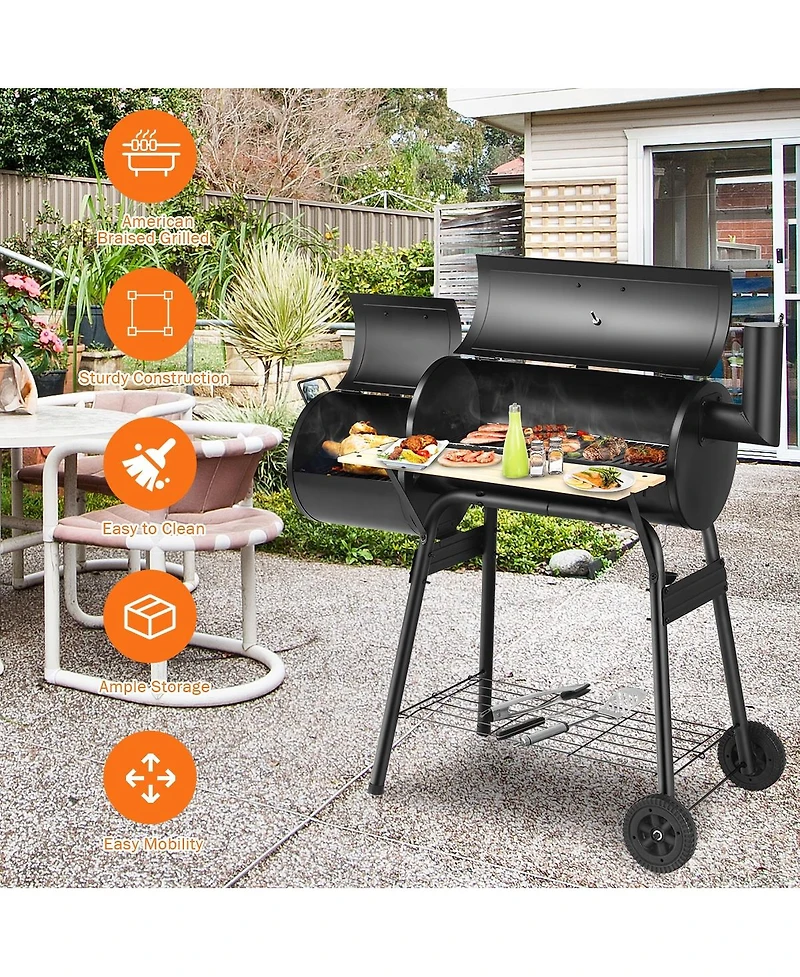 Sugift Outdoor Bbq Grill Barbecue Pit Patio Cooker