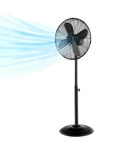 16" Standing Pedestal Fan with 3 Speed Settings Carrying Handle Aluminum Blades