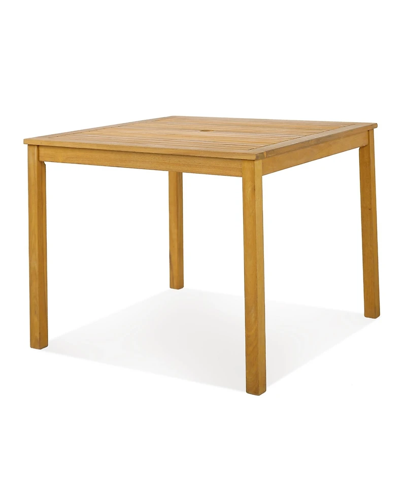 Costway Patio Dining Table Acacia Wood Square Outdoor Bistro