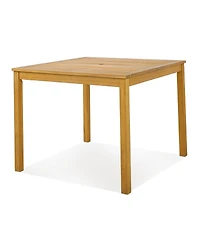 Costway Patio Dining Table Acacia Wood Square Outdoor Bistro