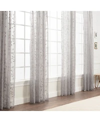 Chanasya Premium Embroidered Swirl Vine Curtains - Sheer for Living Room, Bedroom, Kitchen 52" x 108" Sage, 2 Panels