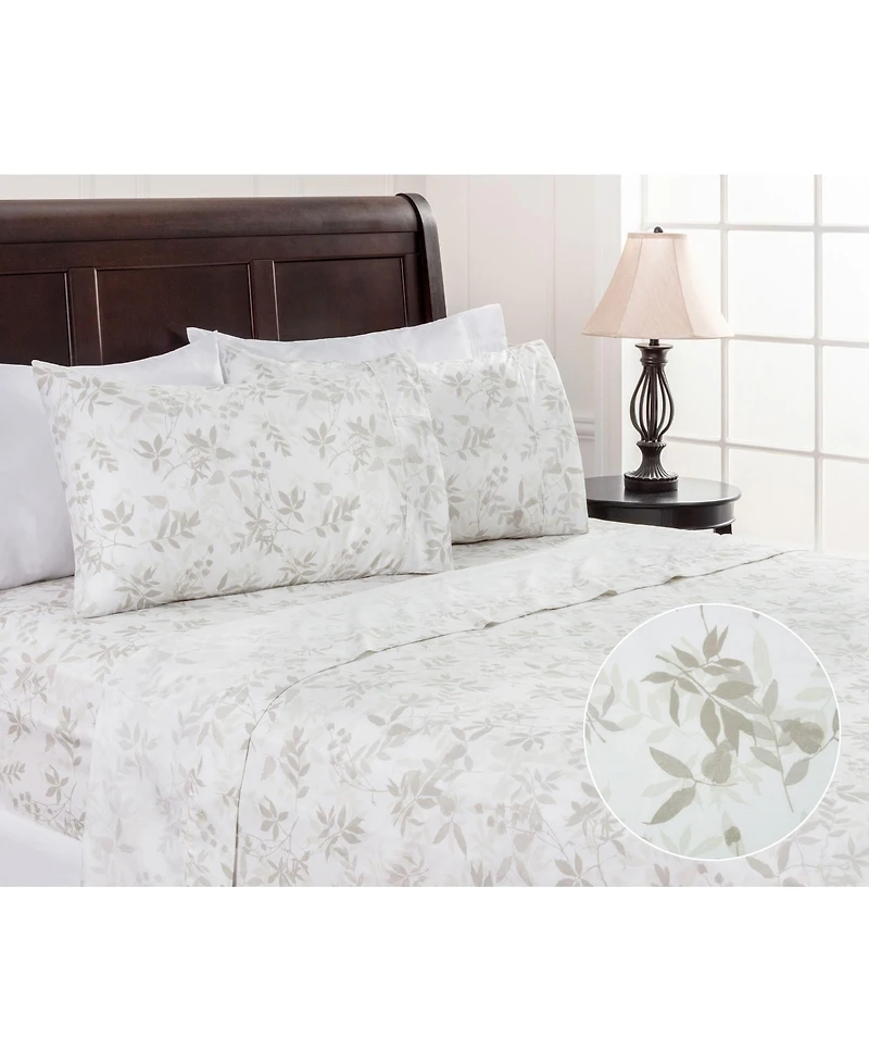 Chanasya Premium Leopard Print Animal Patterned King Bed Sheet Set 4-Piece - 1 Flat Fitted 2 Pillowcases