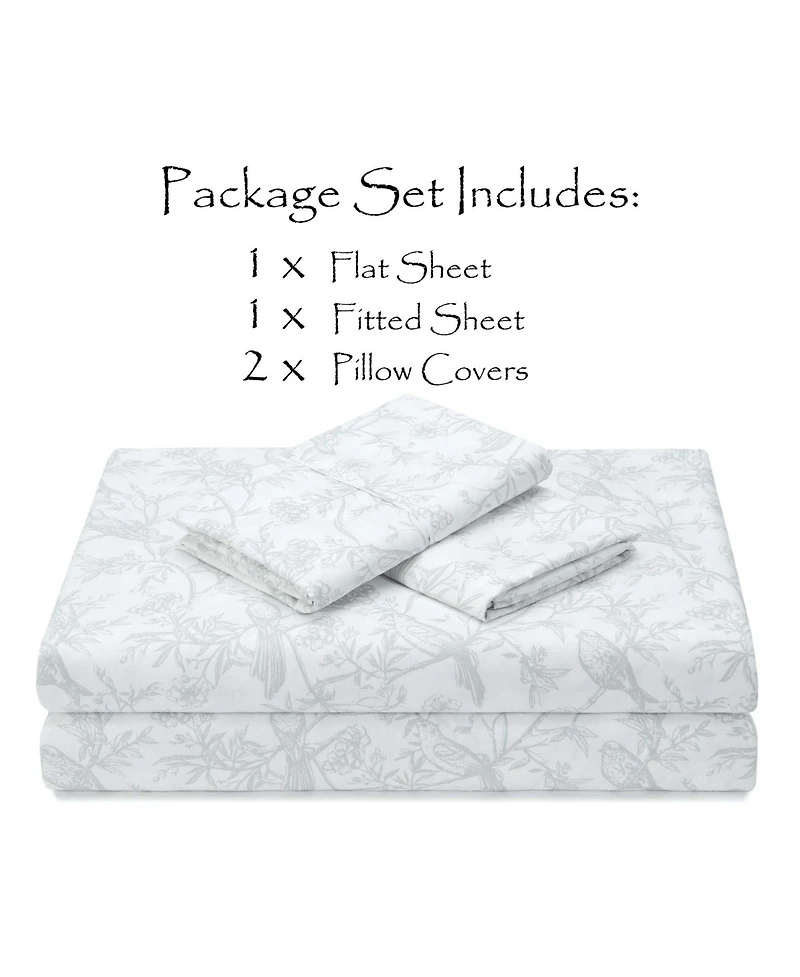 Chanasya Premium Leopard Print Animal Patterned King Bed Sheet Set 4-Piece - 1 Flat Fitted 2 Pillowcases