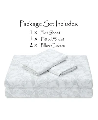 Chanasya Premium Leopard Print Animal Patterned King Bed Sheet Set 4-Piece - 1 Flat Fitted 2 Pillowcases