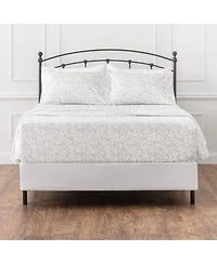 Chanasya Premium Vintage Style Birds Botanical Toile Printed King Bed Sheet Set - 1 Flat Fitted Pillowcase