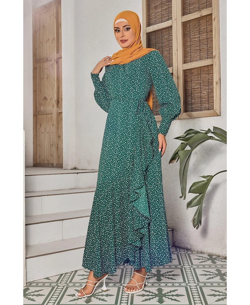 Urban Modesty Women's Mint Sheath Abaya Maxi Dress
