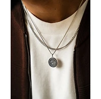 Vincero Men's St. Christopher Pendant in 925 Sterling Silver with Rhodium Plating and Lobster Clasp