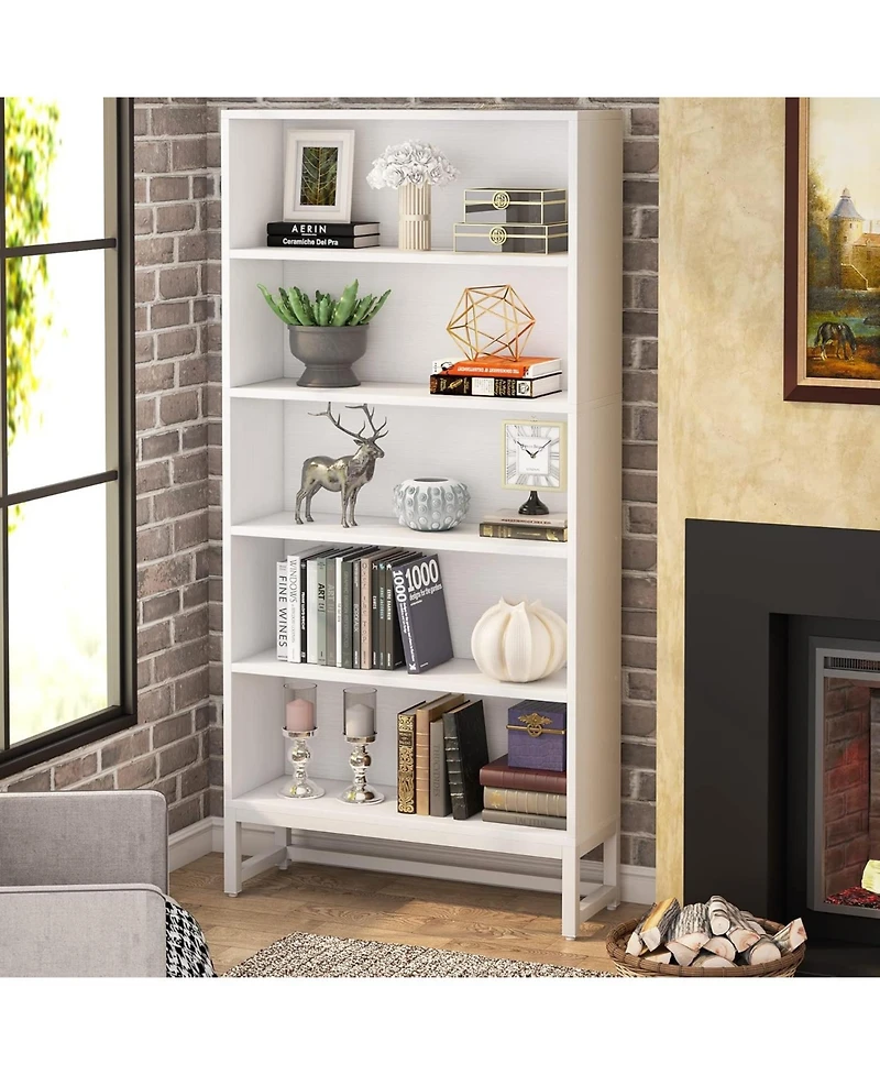 Tribesigns Tall Bookcase and Bookshelf, 70.8” Large Bookcases Organizer with 5-Tier Storage Shelves, Heavy Duty Free-Standing Library Bookshelf