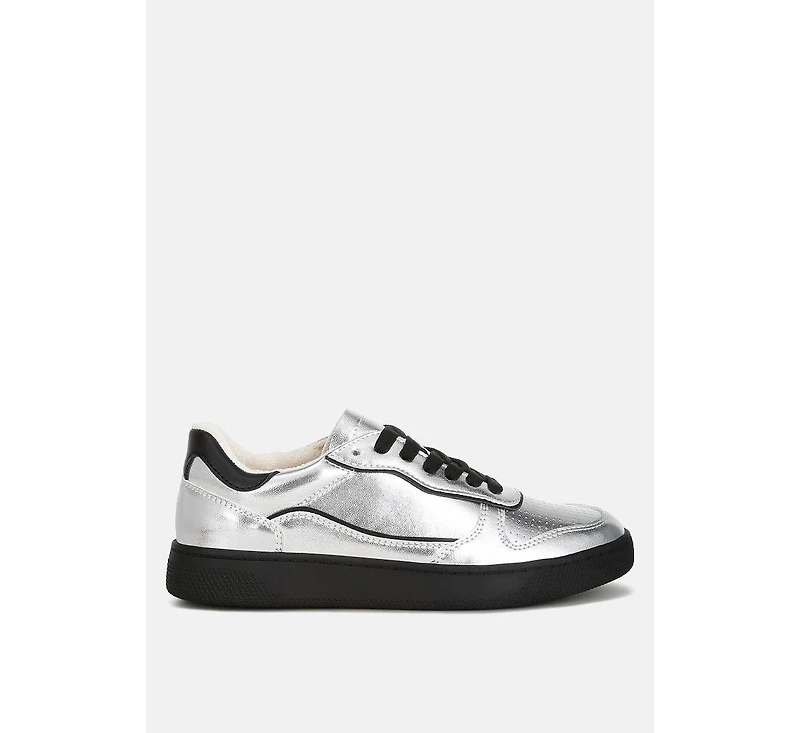 Kyniska Metallic Faux Leather Everyday Sneakers