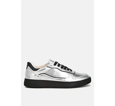 Kyniska Metallic Faux Leather Everyday Sneakers