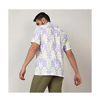 Men's Lilac & Pale Yellow Ethnic Shirt
