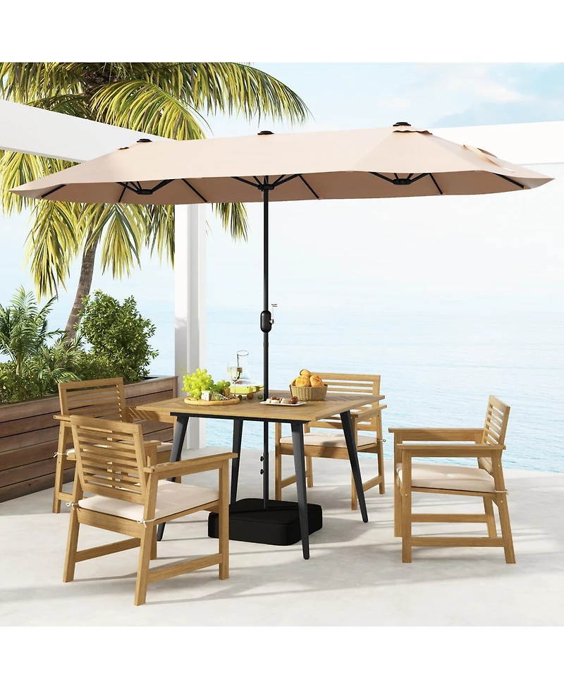 Sugift 4-Person Acacia Wood Outdoor Dining Table