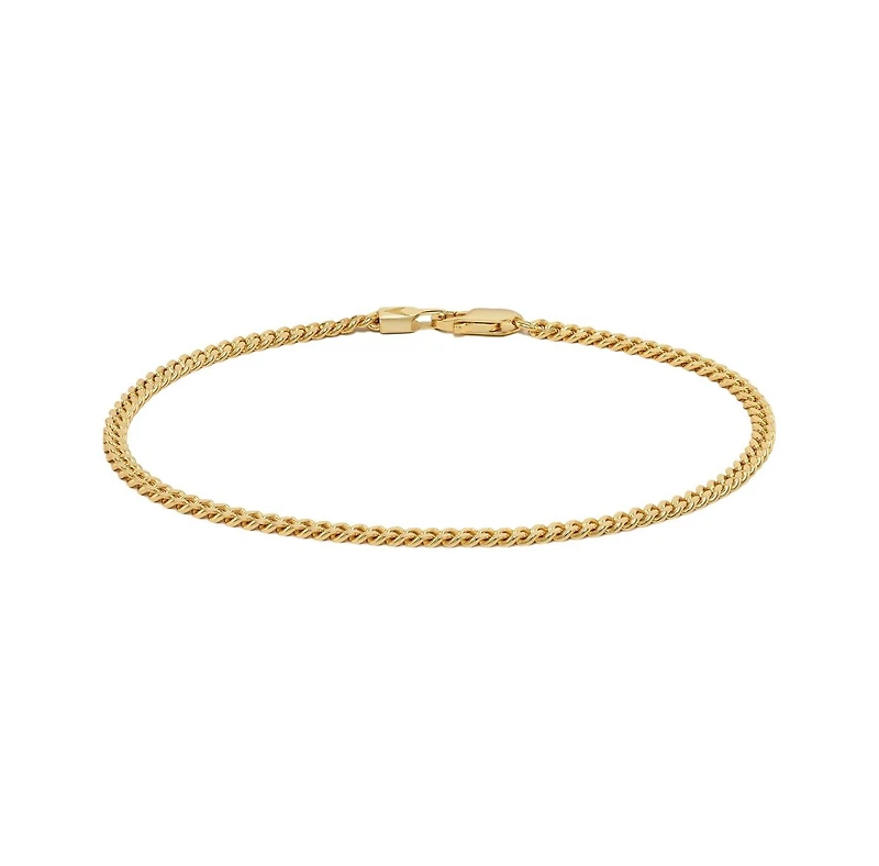 Vincero Men's 3mm Curb Chain Bracelet in 14k Gold-Plated Sterling Silver 8"