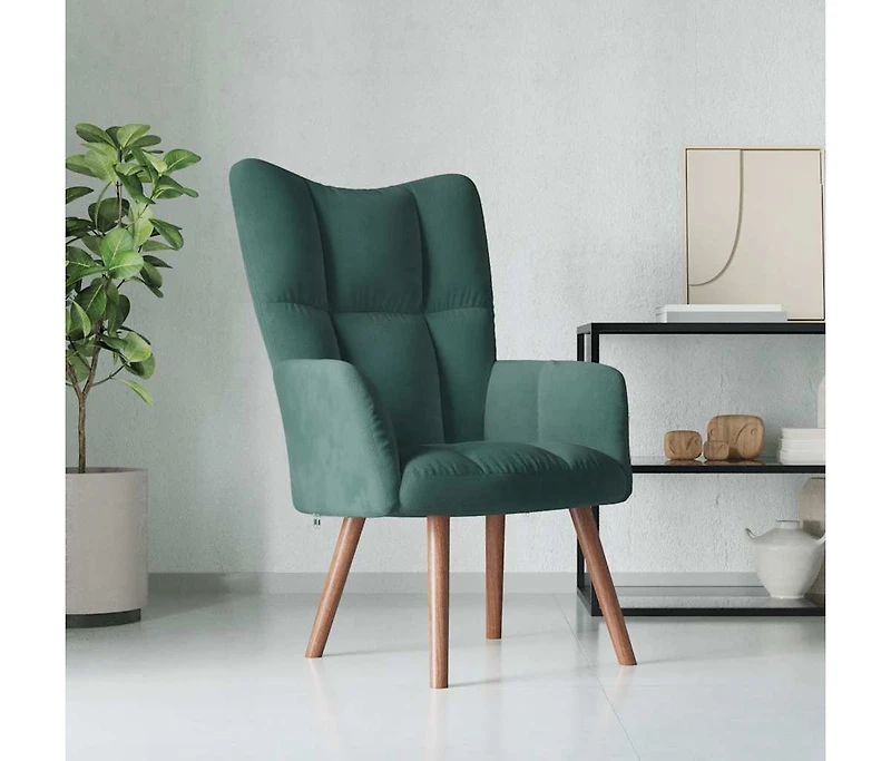 Relaxing Chair Dark Green Velvet