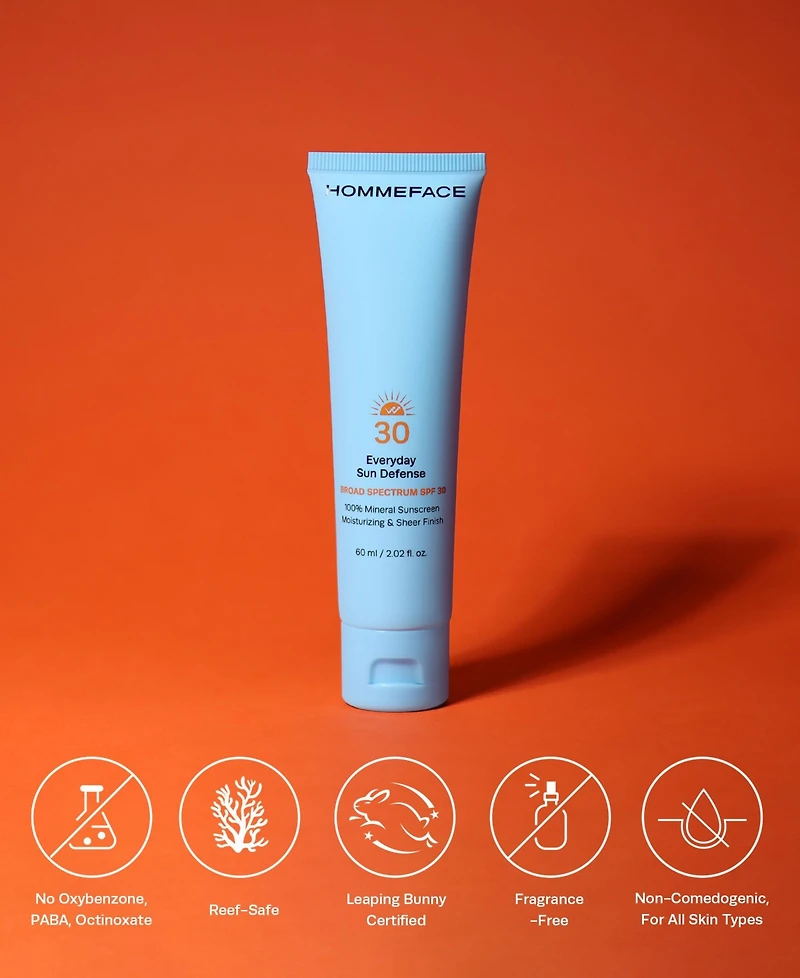 Hommeface Everyday Sun Defense Spf 30 Mineral Face Sunscreen, 2.02 oz.