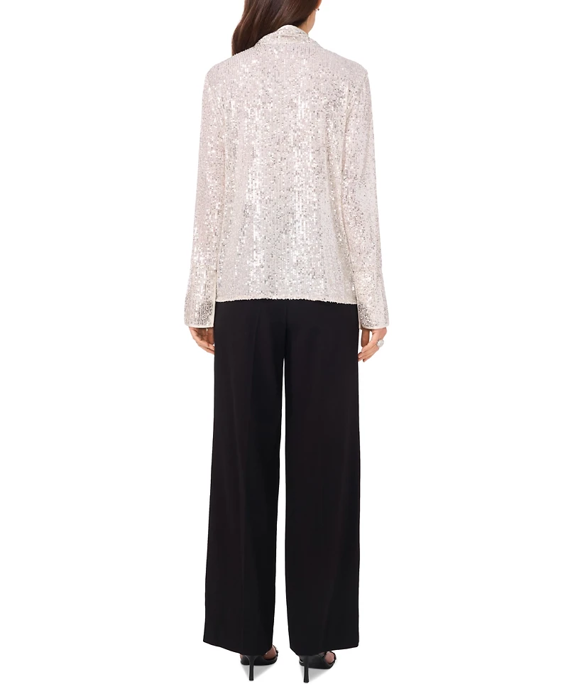 Vince Camuto Women's Sequined Split-Neck Tunic Blouse