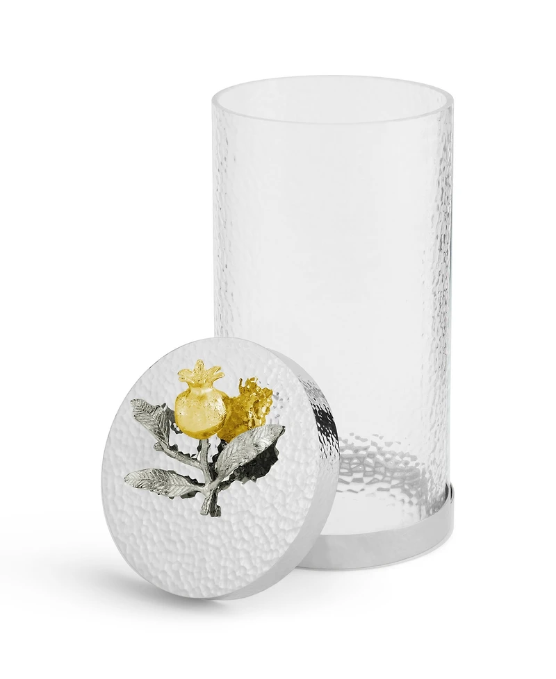 Michael Aram Pomegranate Silver and Gold Large Canister, 5.31" x 5.31"