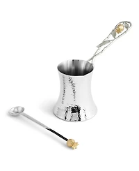 Michael Aram Pomegranate Silver and Gold Coffee Pot with Spoon, 8.66" x 3"