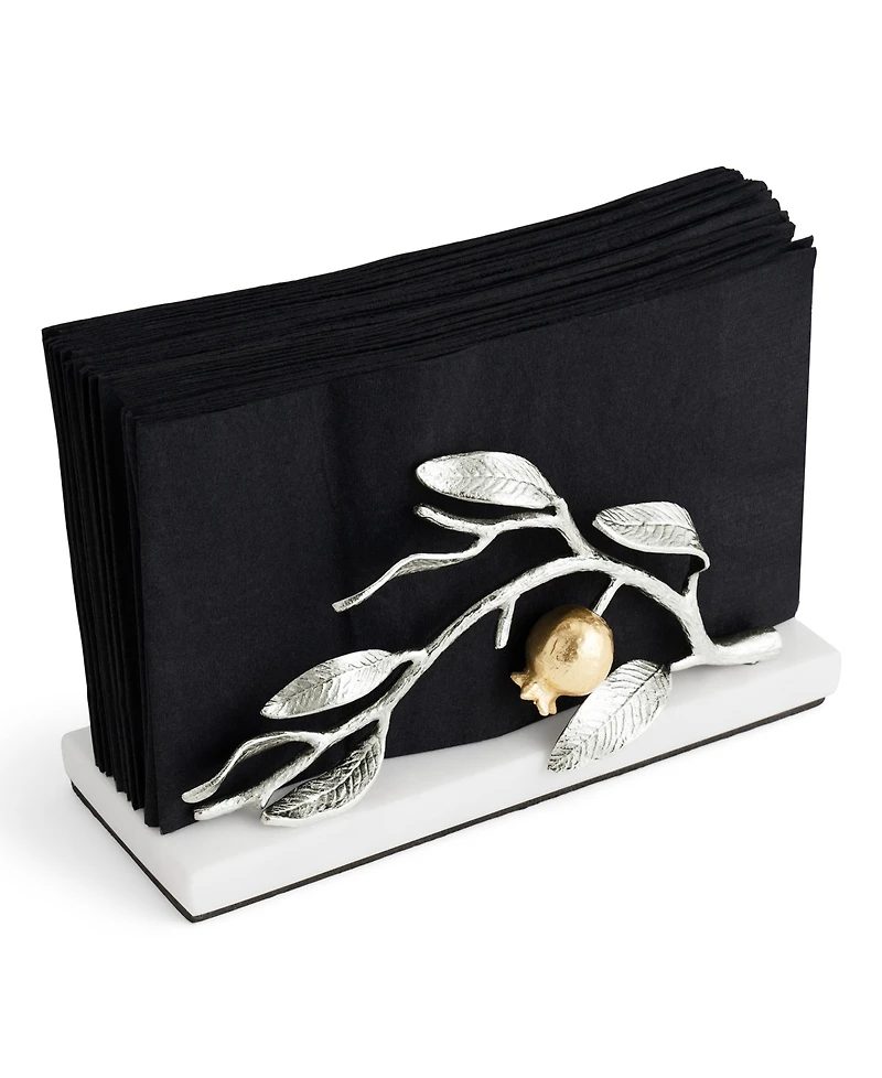 Michael Aram Pomegranate Silver and Gold Vertical Napkin Holder, 8" x 4"
