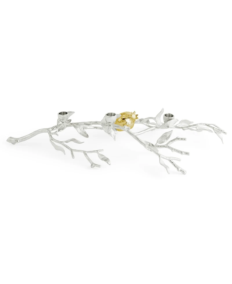 Michael Aram Pomegranate Silver and Gold Low Candleholders