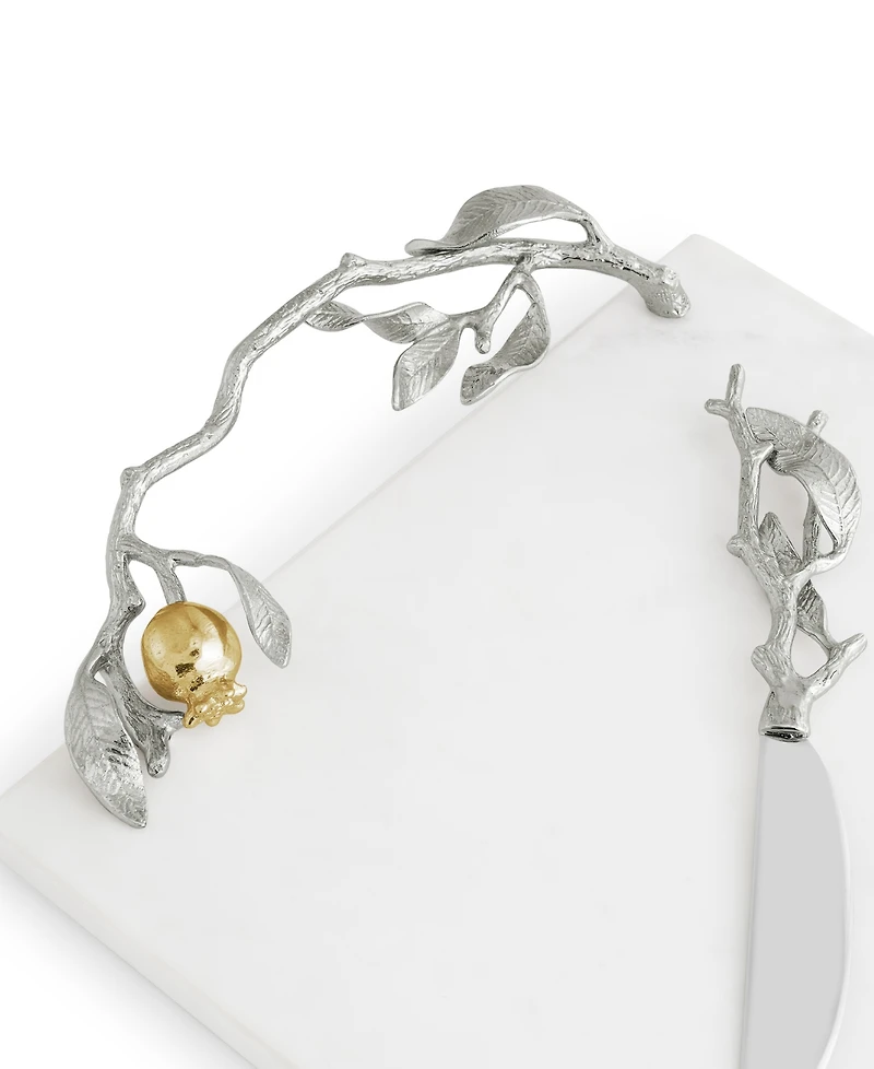 Michael Aram Pomegranate Silver and Gold Cheeseboard Spreader